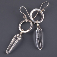 Silver Link and Crystal Earrings