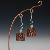 Winding River Copper and Silver Earrings