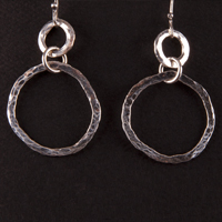 Silver Hotlinks Double Hoop Earrings