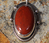  Red Jasper and Sterling Silver Pendant 