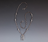 Geometric Silver Clay Pendant 