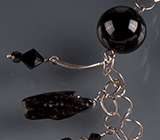 Tektite and Sterling Dangle Necklace   
