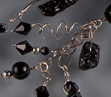 Tektite and Sterling Dangle Necklace   