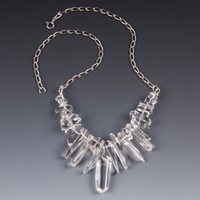  Crystal Quartz Icicle Necklace 