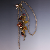 Antiqued Brass Floral Necklace