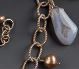 Blue Chalcedony & Crystal Quartz Necklace