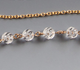 Black Onyx , Crystal Quartz & Pearl Gold Chain Necklace