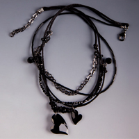 Swarovski Crystal Black Hearts Valentine Necklace