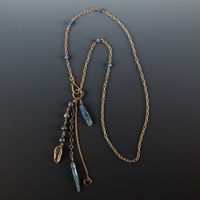 Blue Kyanite Front Hook Necklace 
