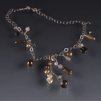  Smokey Quartz and Freshwater Pearls Necklace 